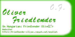 oliver friedlender business card